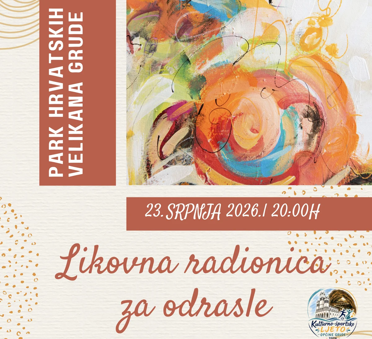 Likovna radionica za odrasle u Parku hrvatskih velikana u Grudama