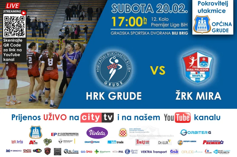 HRK Grude dočekuje Miru iz Prijedora