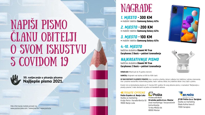 Napiši najljepše pismo i osvoji vrijedne nagrade!