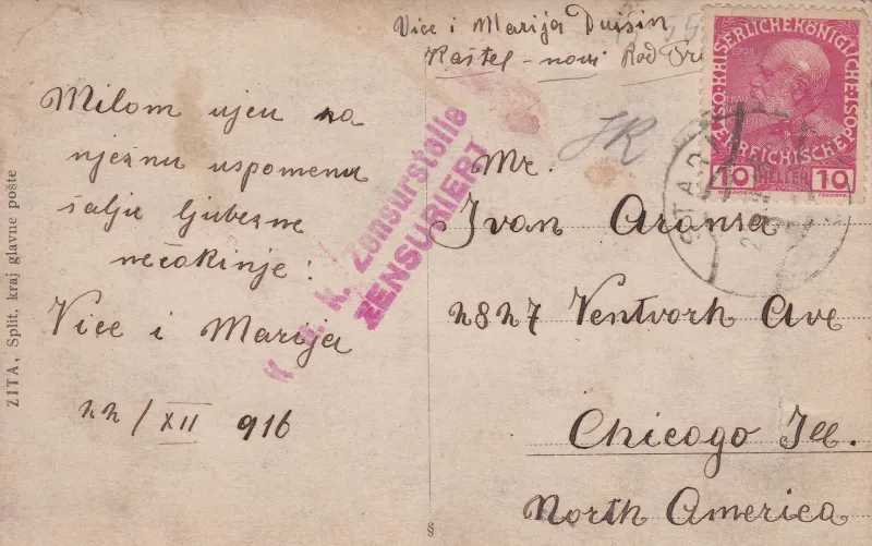 Pismo majke Marije sinu Ivanu iz 1909.: Ako ne radiš nemoj se ništa bojati, znaš gdje je stari kraj...