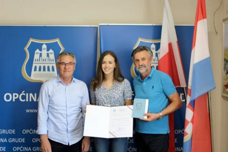 Iva Spajić, učenica 54. generacije, na prijemu u Općini Grude