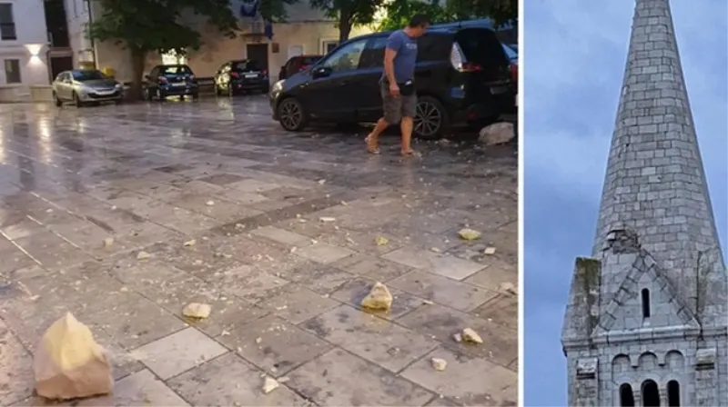 Nevrijeme pogodilo Brač, udar groma oštetio toranj crkve u Selcima. Župnik: Bilo je strašno