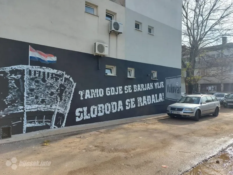 ULTRASI UZ VUKOVAR: Veliki mural u Mostaru posvećen žrtvi Vukovara