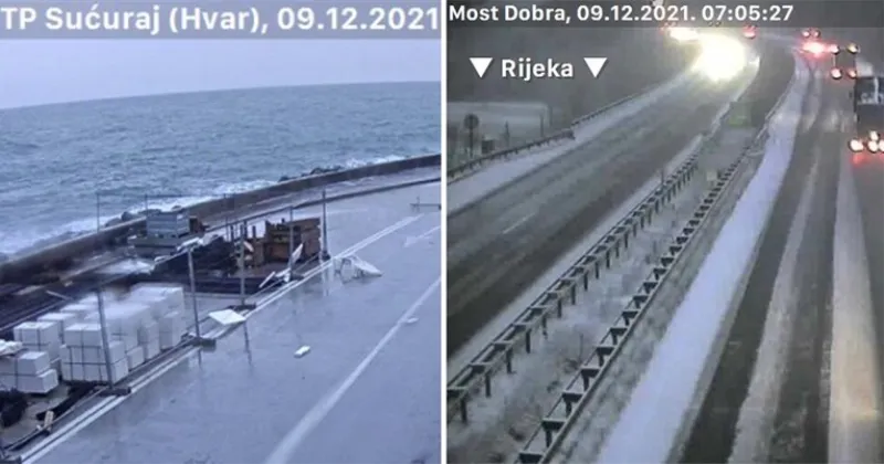Dio otoka odsječen od kopna, autoceste zametene snijegom