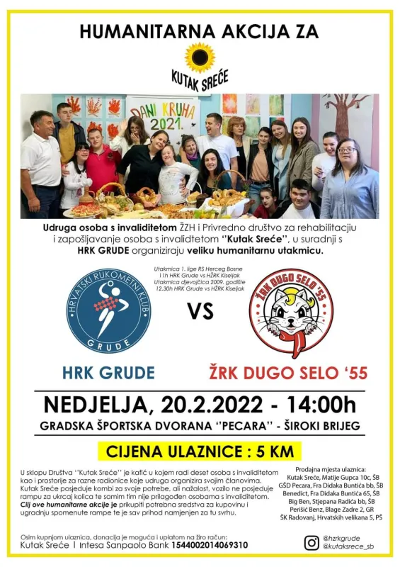 HRK Grude u velikoj humanitarnoj akciji za UOSI Široki Brijeg