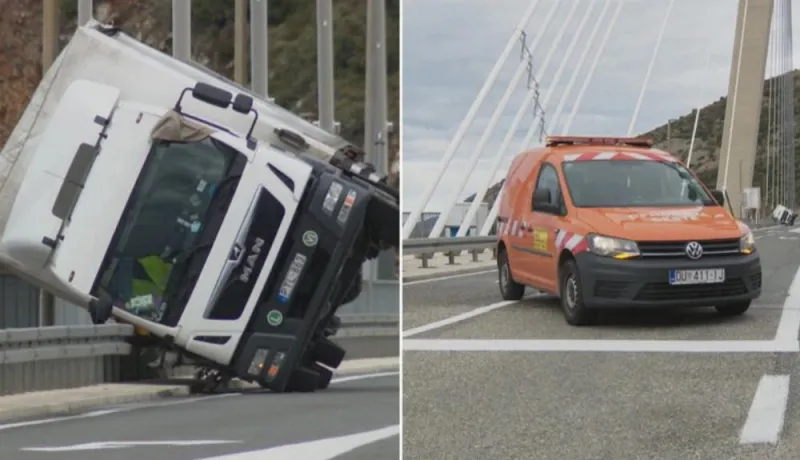 Bura prevrnula kamion u Dubrovniku