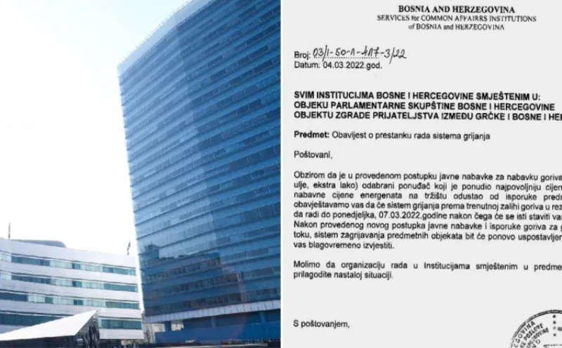 Sve državne institucije ostaju bez grijanja