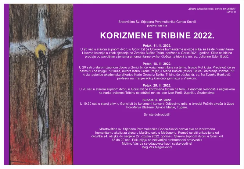 Bratovština vas poziva na Korizmeni koncert
