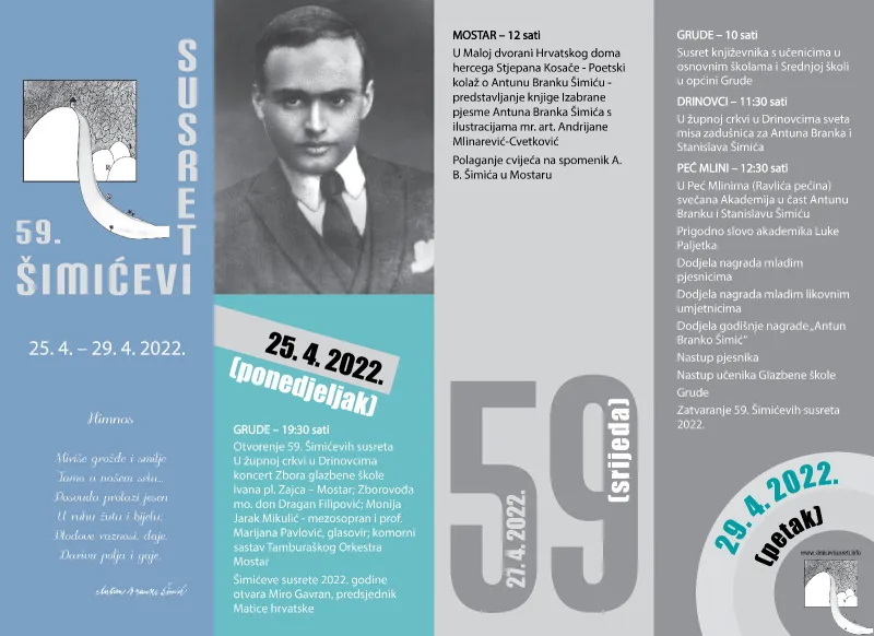 Donosimo detaljan program 59. Šimićevih susreta