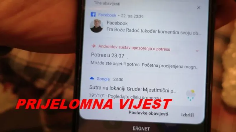 Evo kako uključiti upozorenje na nadolazeće potrese na mobitelu