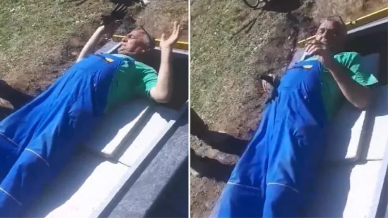 (VIDEO) Napravio 'generalnu probu' svog sprovoda