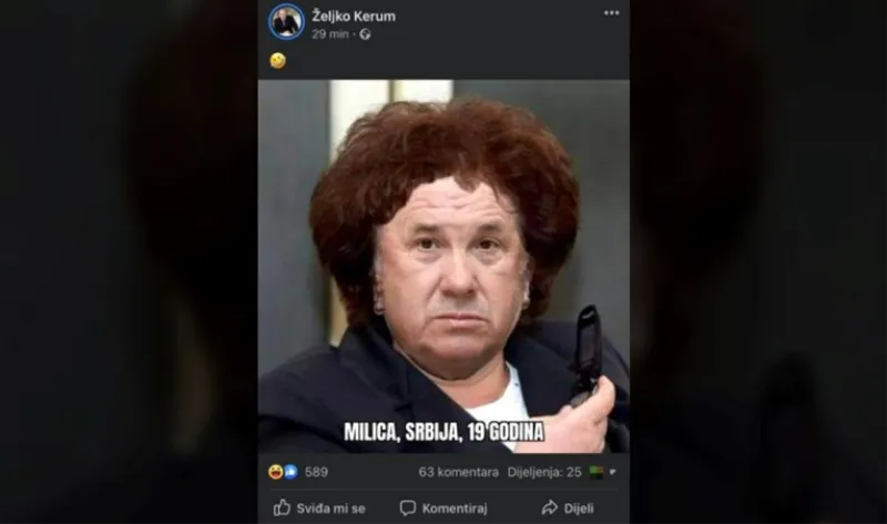 Žele trola Puljkovu balavčad! Kerum objavio mem sebe: 'Milica, Srbija, 19 godina'