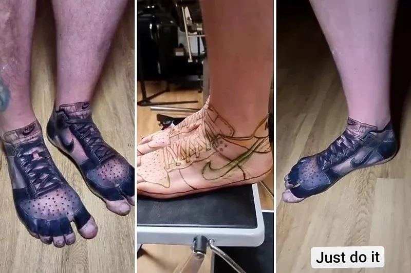 Ovo je reć kriza! Nestalo mu novca za nove tenisice pa posljednjim parama platio tetovažu Nikeica
