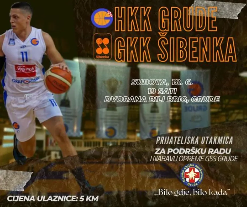 HKK Grude i GKK Šibenka u prijateljskoj utakmici za podršku radu GSS Grude