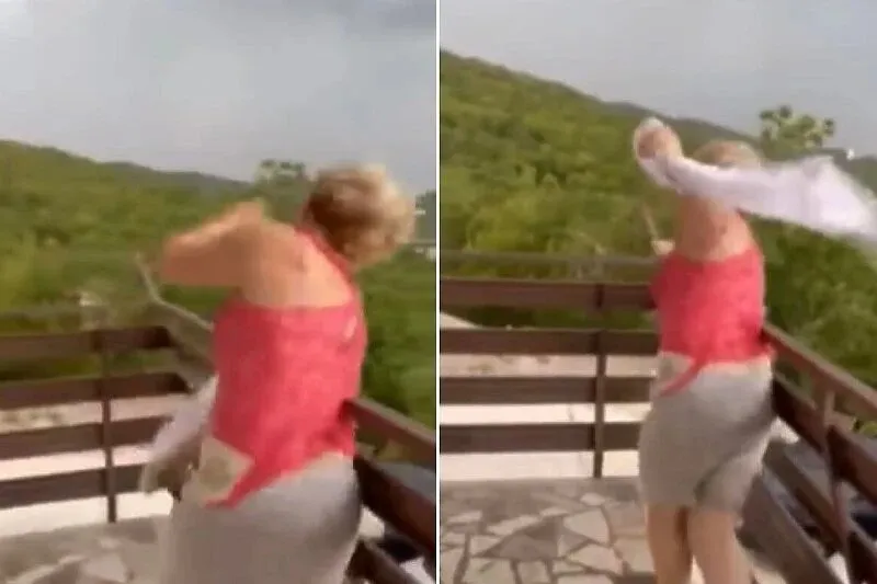 VIDEO: Ženu zamalo otpuhao jak vjetar, turisti se razbježali