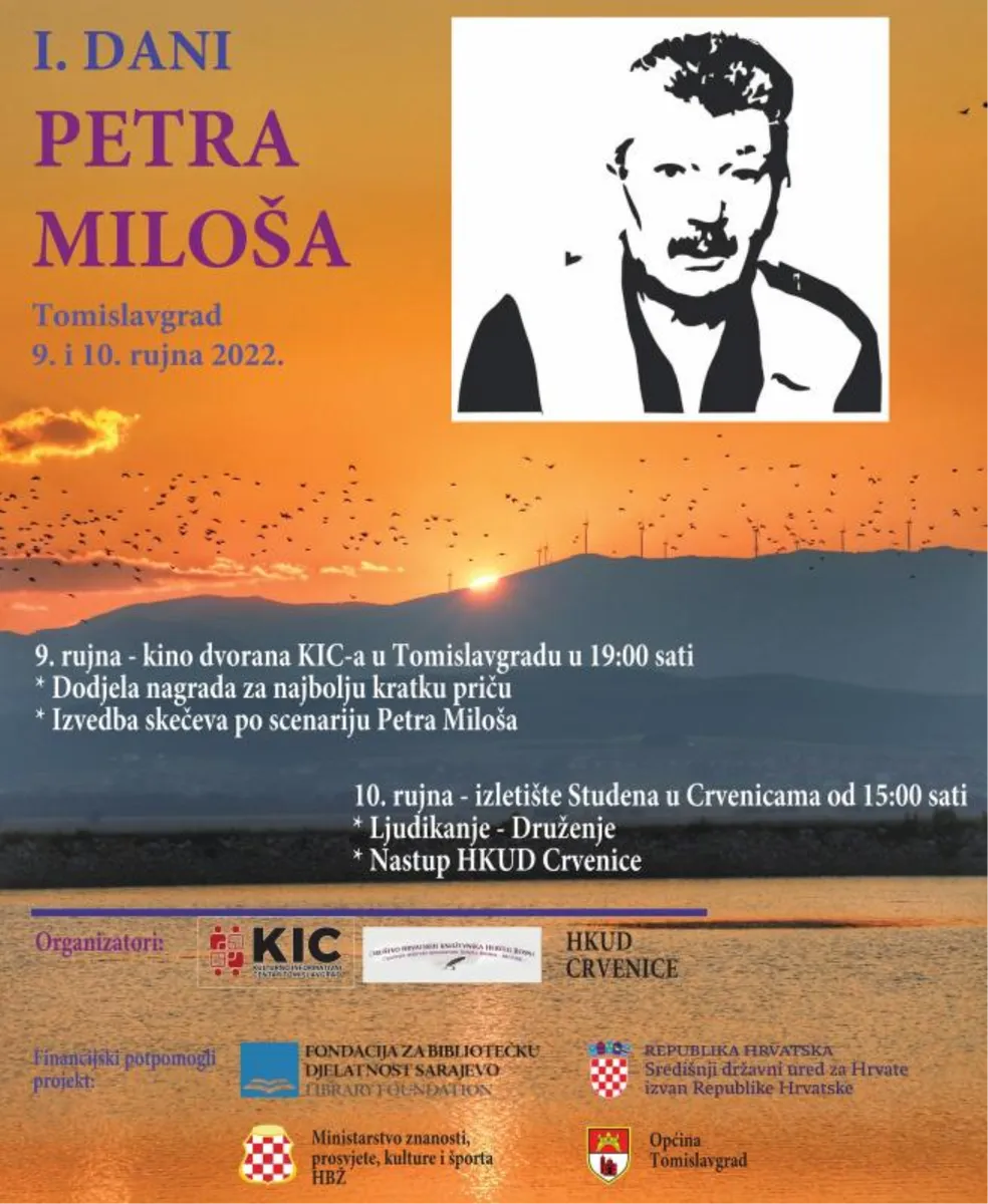 1. Dani Petra Miloša i dodjela nagrada za kratku priču – najava