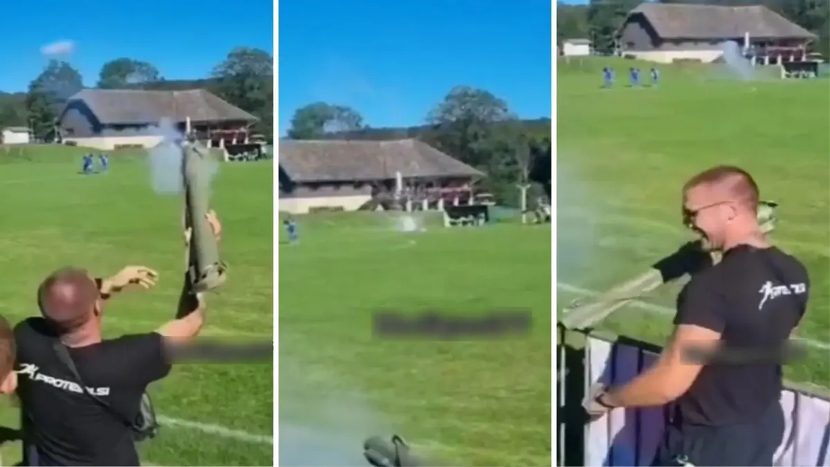 VIDEO: Navijač pucao iz zolje, umalo pogodio igrače na klupi