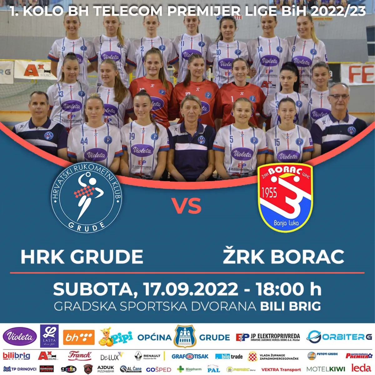 DERBI ZA POČETAK SEZONE HRK Grude dočekuju ŽRK Borac Banja luka