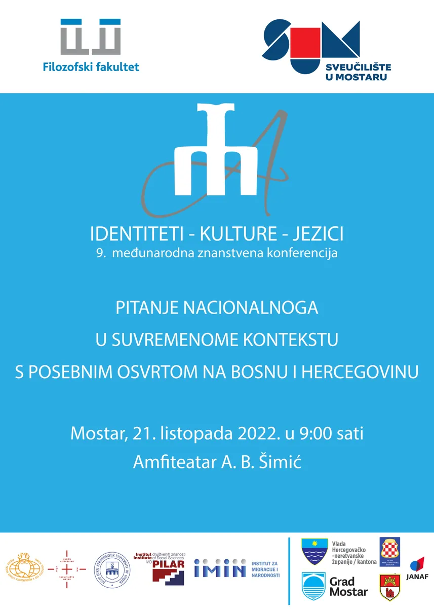 Najava međunarodne znanstvene konferencije Identiteti – kulture – jezici