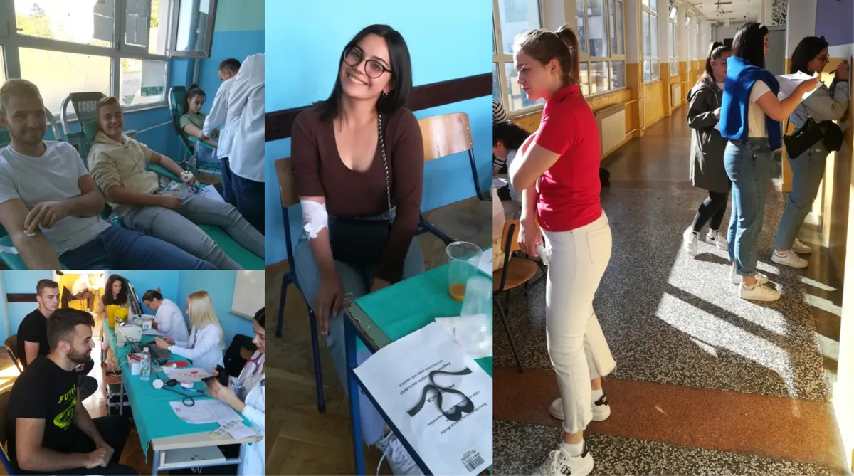 FOTO: Grudski maturanti pokazali veliko srce, njih 26 pristupilo darivanju krvi
