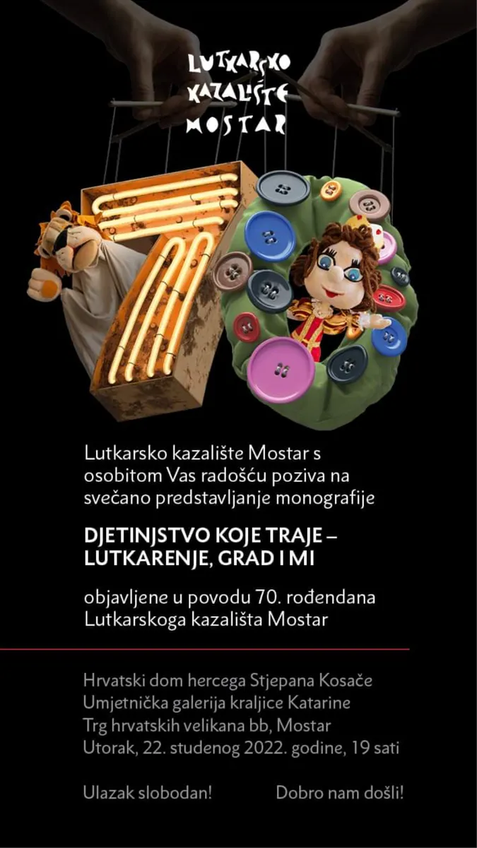 Promocija monografije u povodu 70. rođendana Lutkarskoga kazališta Mostar