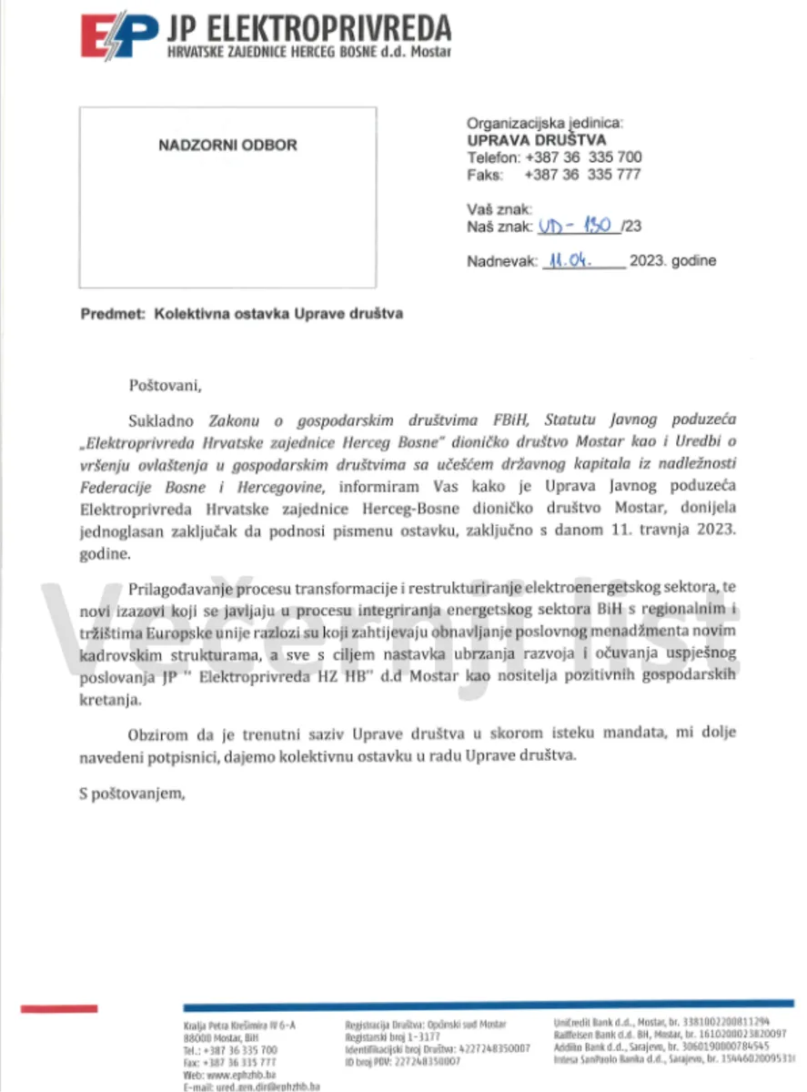 Sedam direktora EP HZ HB podnijelo ostavku 1
