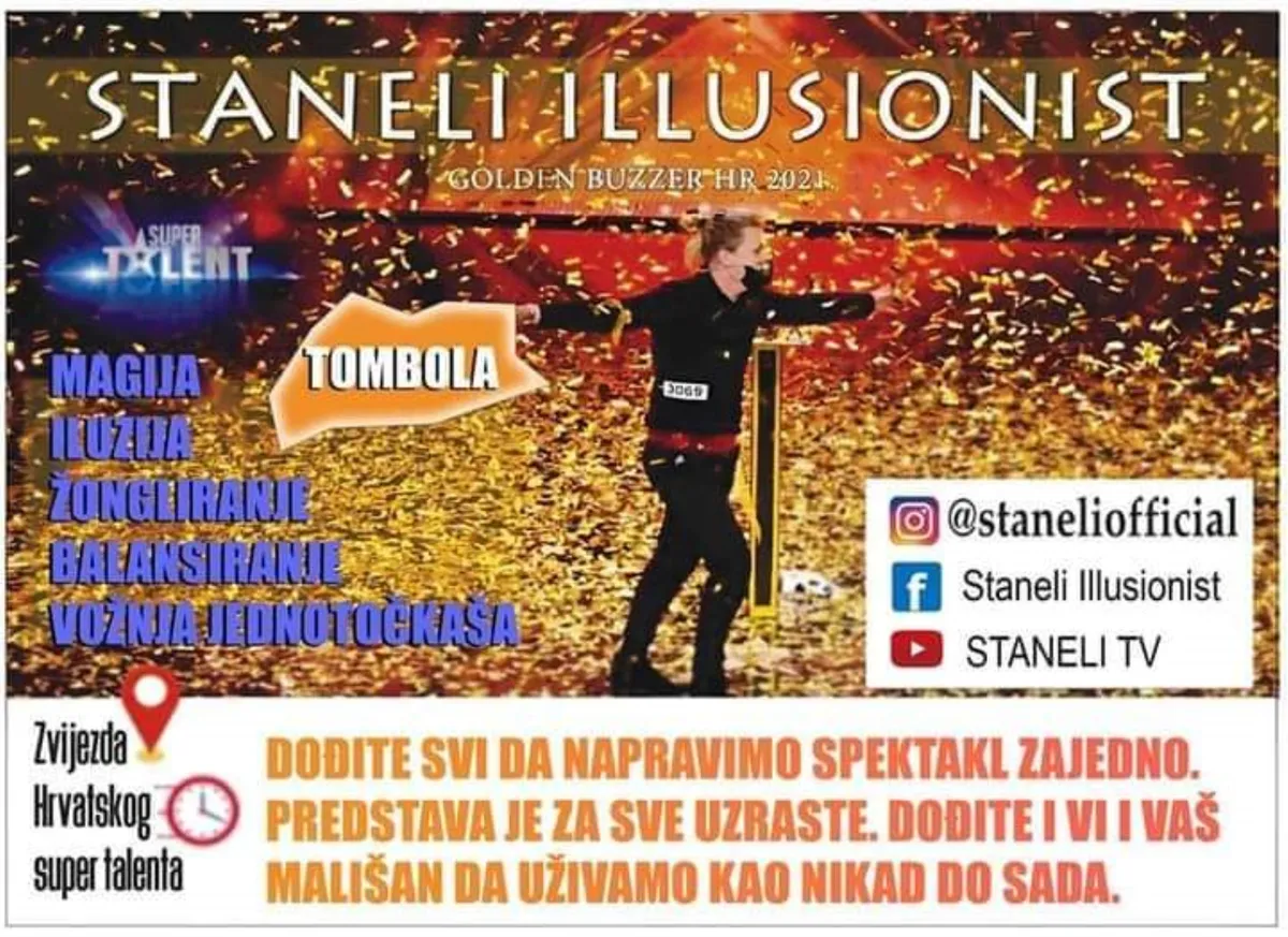 Popularni mađioničar Staneli dolazi u Grude