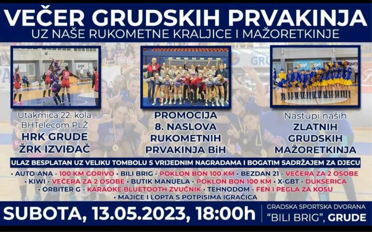 U subotu večer grudskih prvakinja!