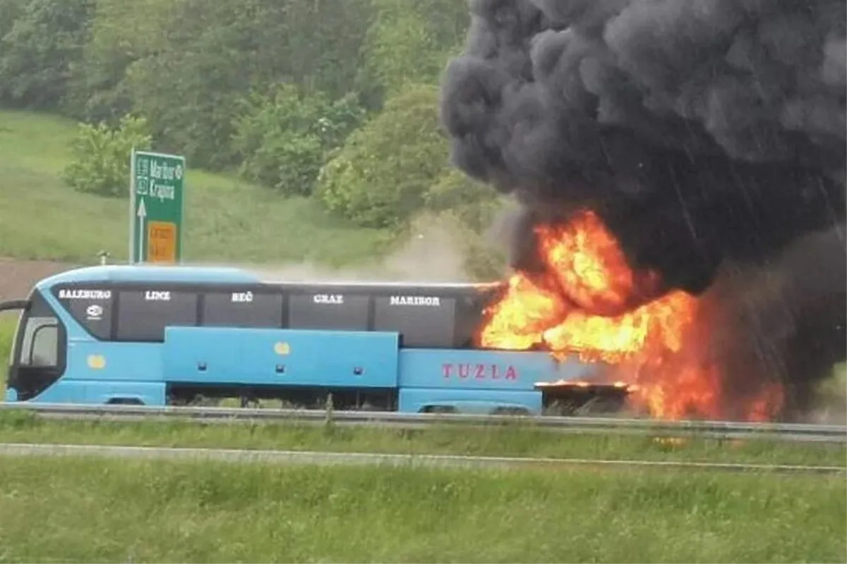 A1: Spašeni putnici iz plamtećeg autobusa