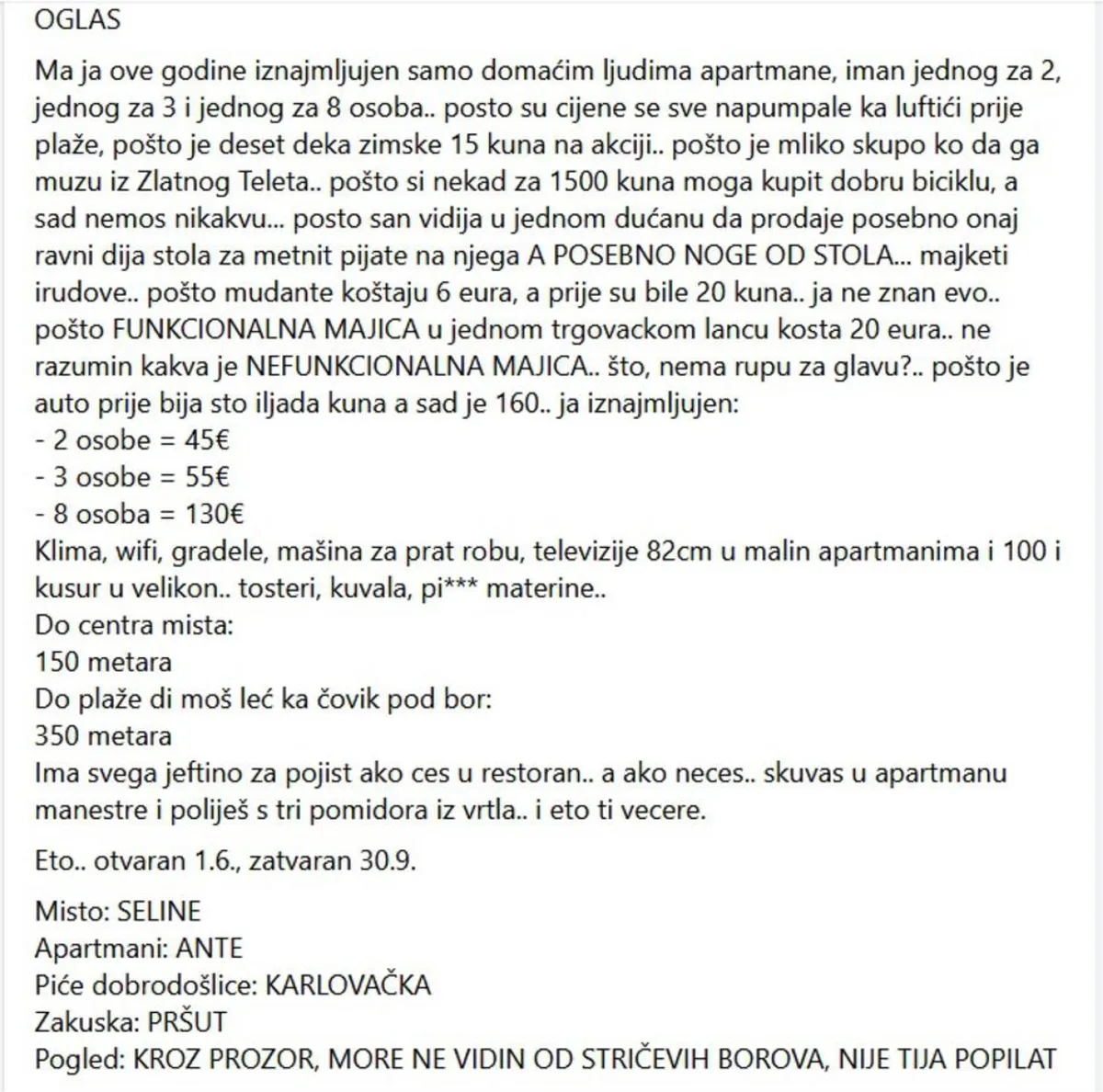 Dao hit oglas za apartman, odmah iznajmio i ne može ostat od poziva 1