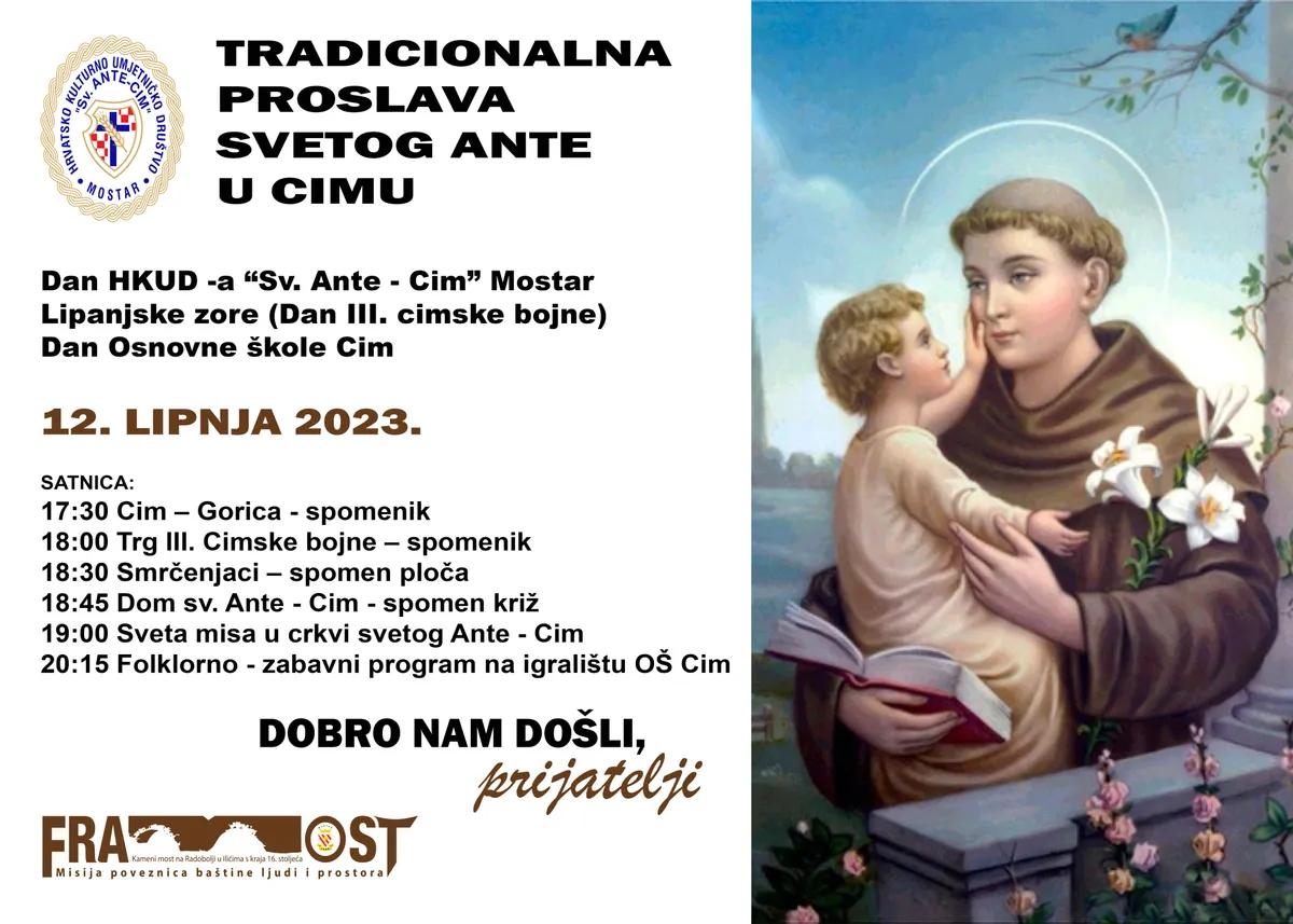 Bogat program proslave sv. Ante u Cimu