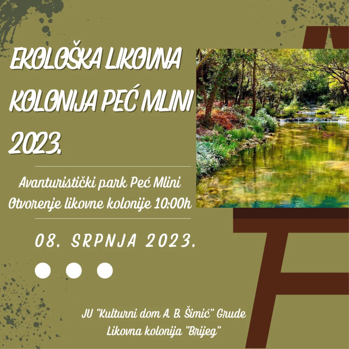 U subotu 1. Ekološka likovna kolonija Peć Mlini 2023.