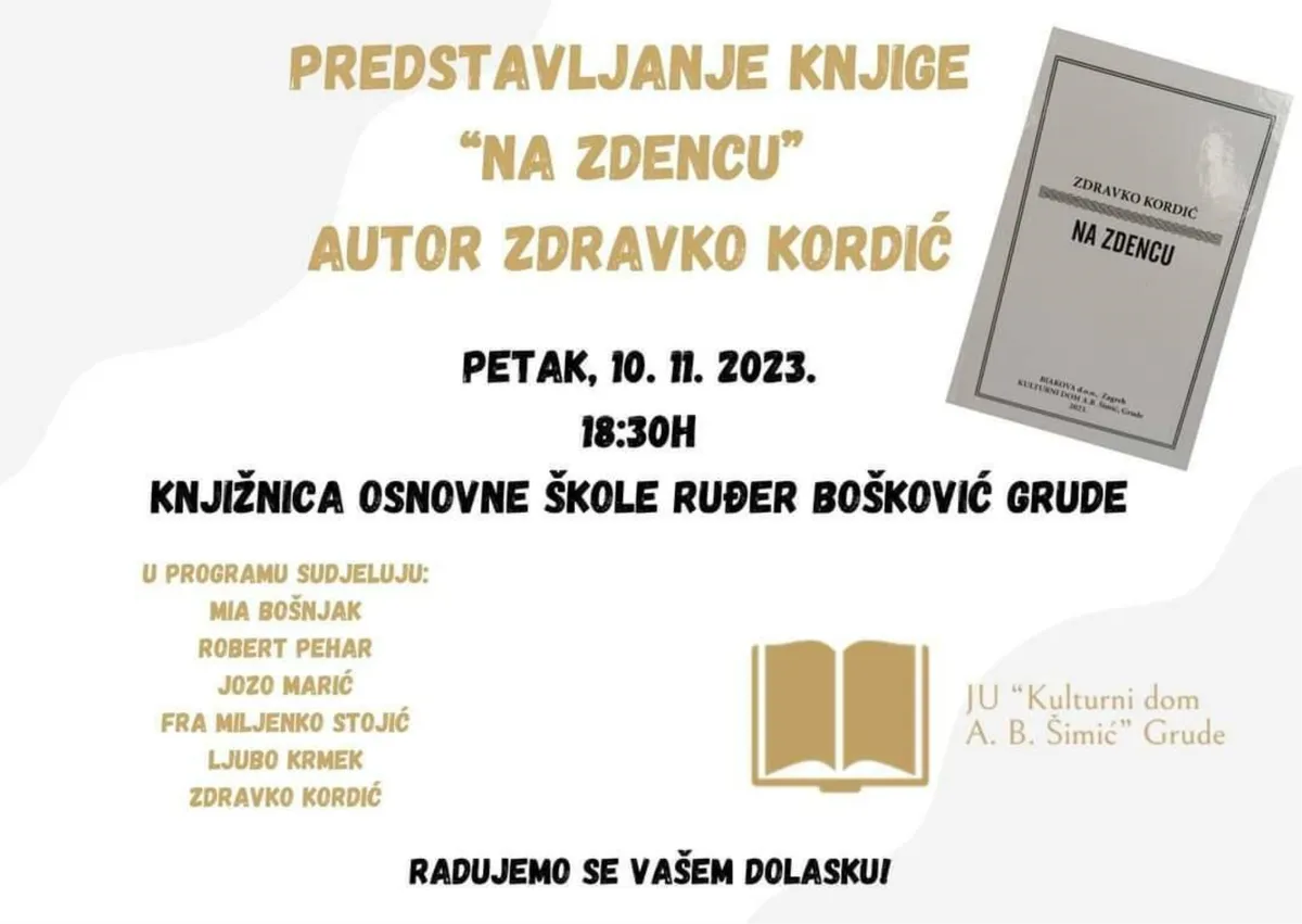 Najava: Predstavljanje knjige Zdravka Kordića