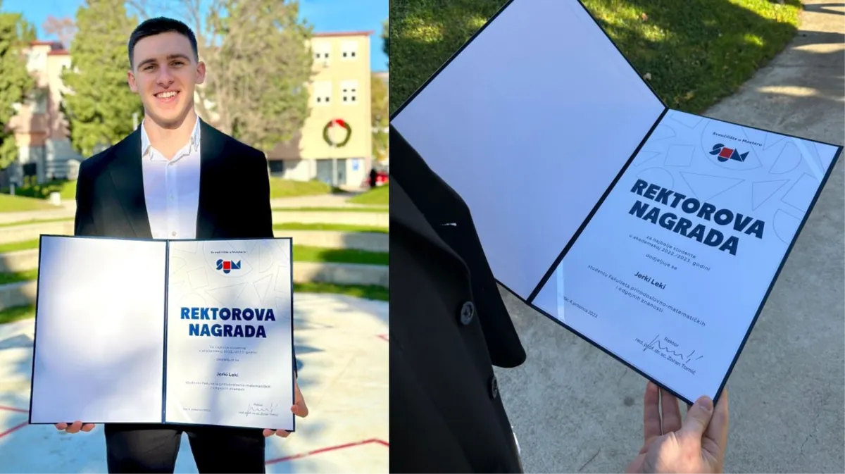 GRUĐANIN JERKO LEKO DOBITNIK REKTOROVE NAGRADE