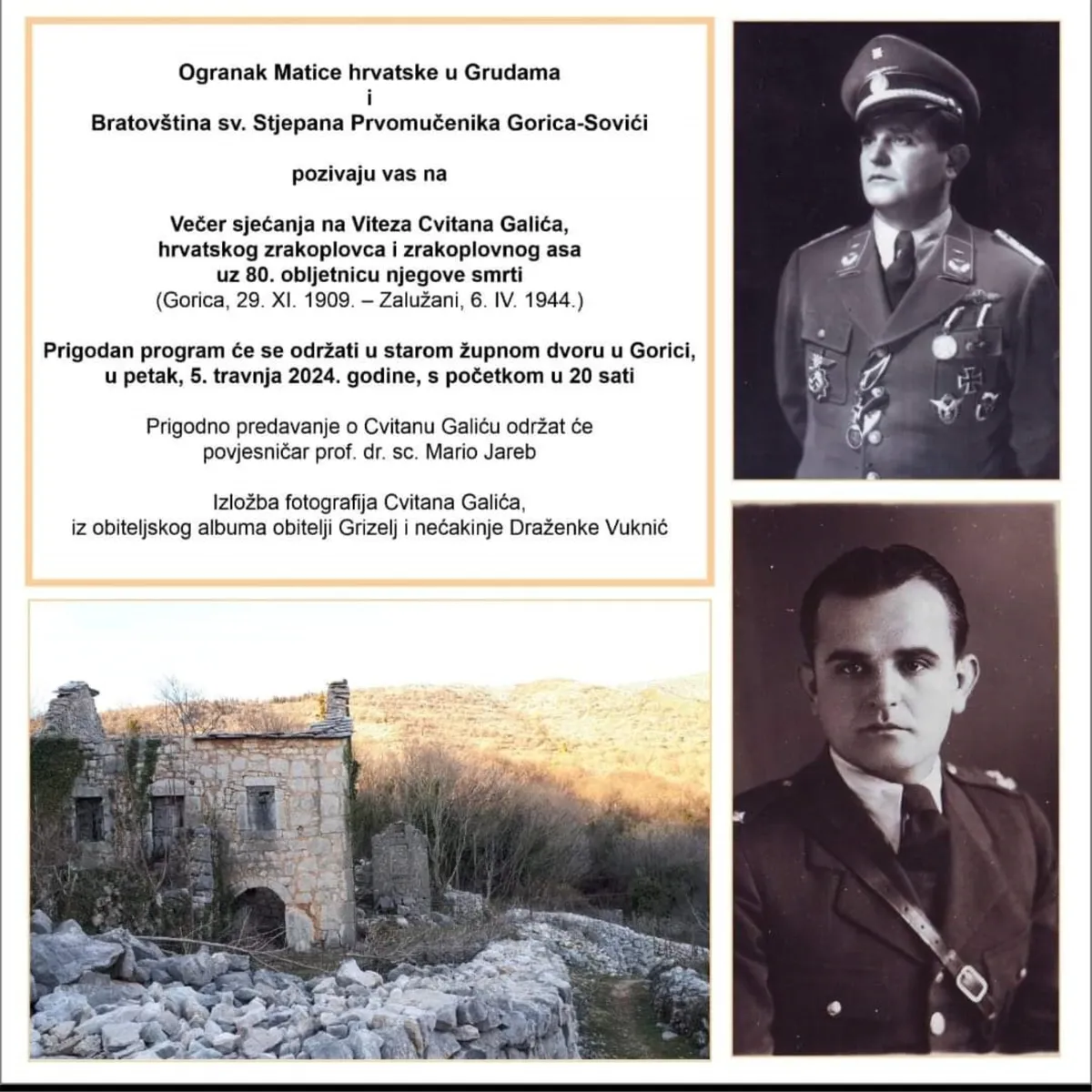 NAJAVA: Večer sjećanja na zrakoplovnog asa Cvitana Galića 1