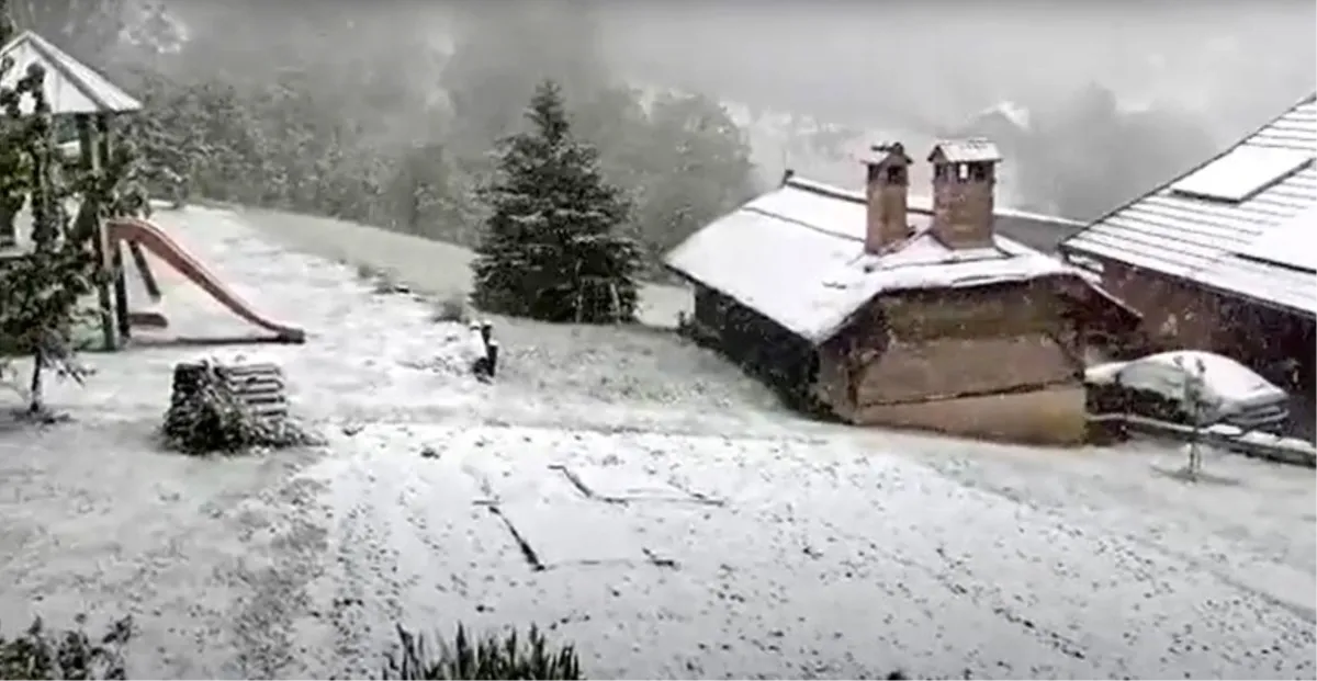 Zagorje: Jučer bilo 30 stupnjeva, danas pada snijeg!
