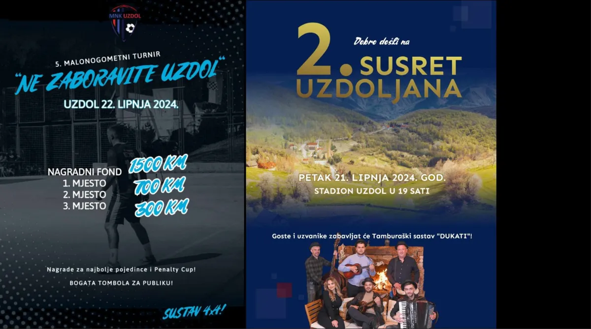 Ne zaboravite Uzdol! Fantastičan malonogometni turnir i koncert za goste i uzvanike!