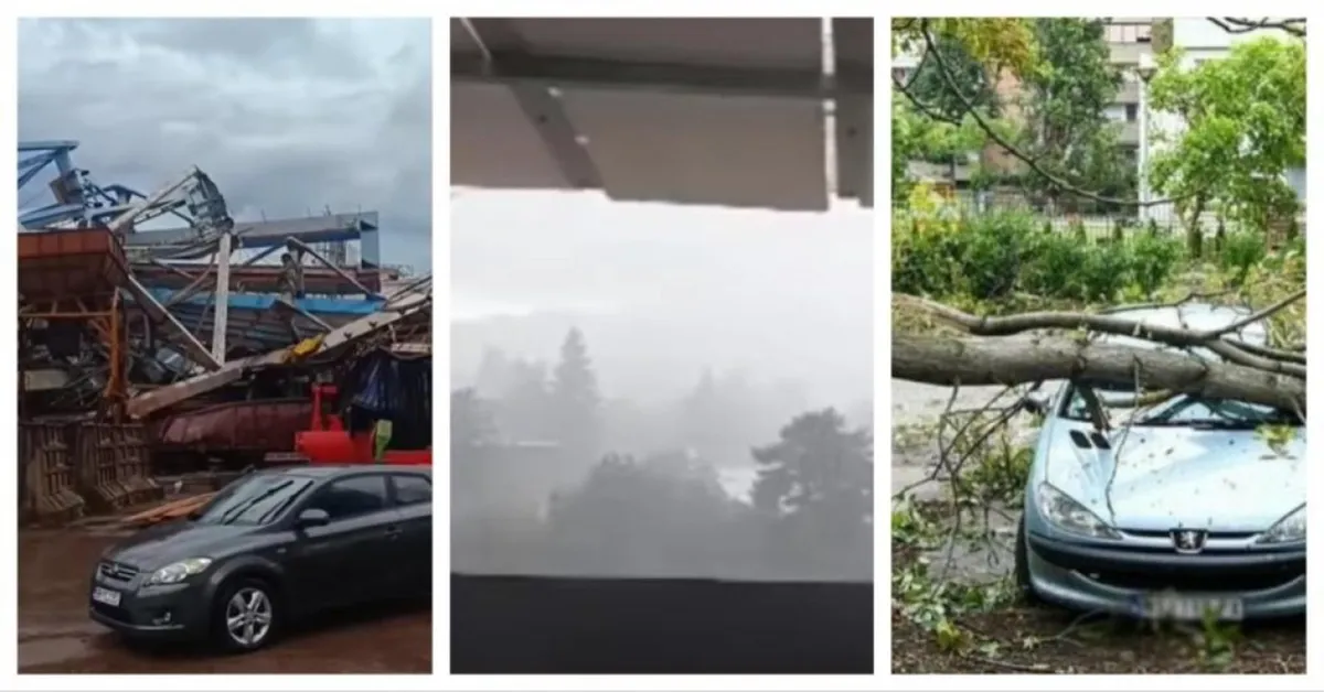 Nevrijeme protutnjalo hercegovačkim gradom, oštećena auta, srušena stabla...