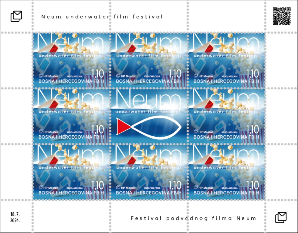 Prigodna marka HP Mostar u povodu Neum underwater film festivala