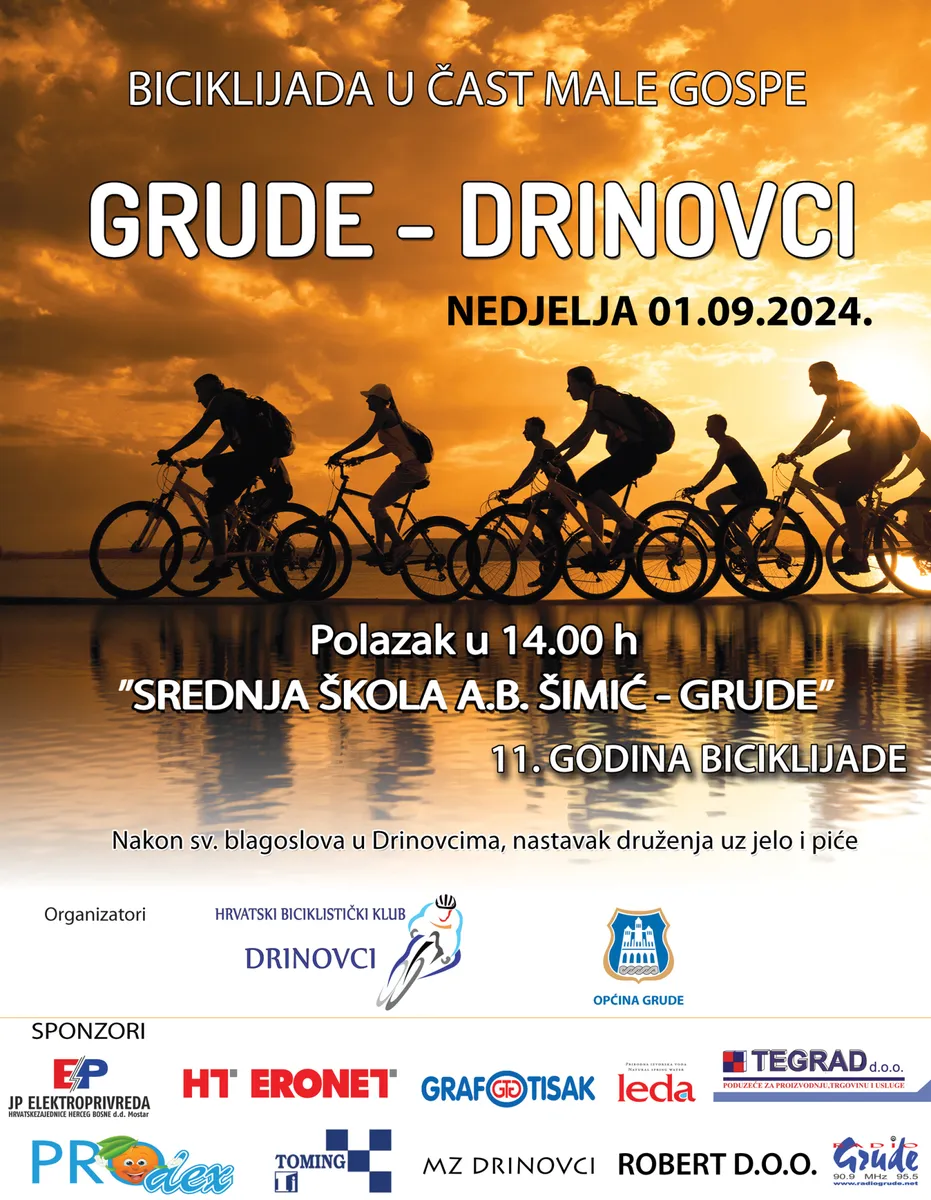 NAJAVA: Tradicionalna biciklijada Grude-Drinovci u čast Male Gospe