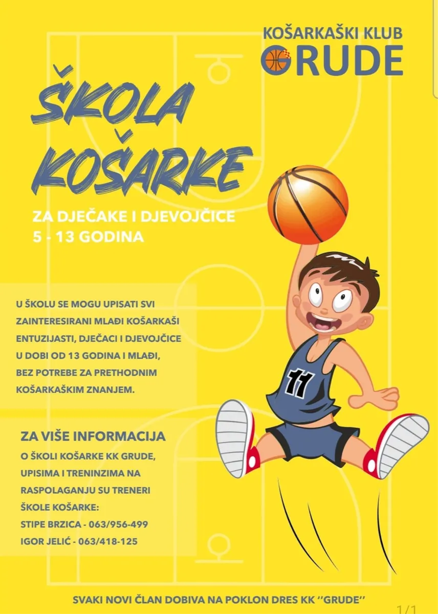 Trenutno se vrše upisi u Školu košarke HKK Grude