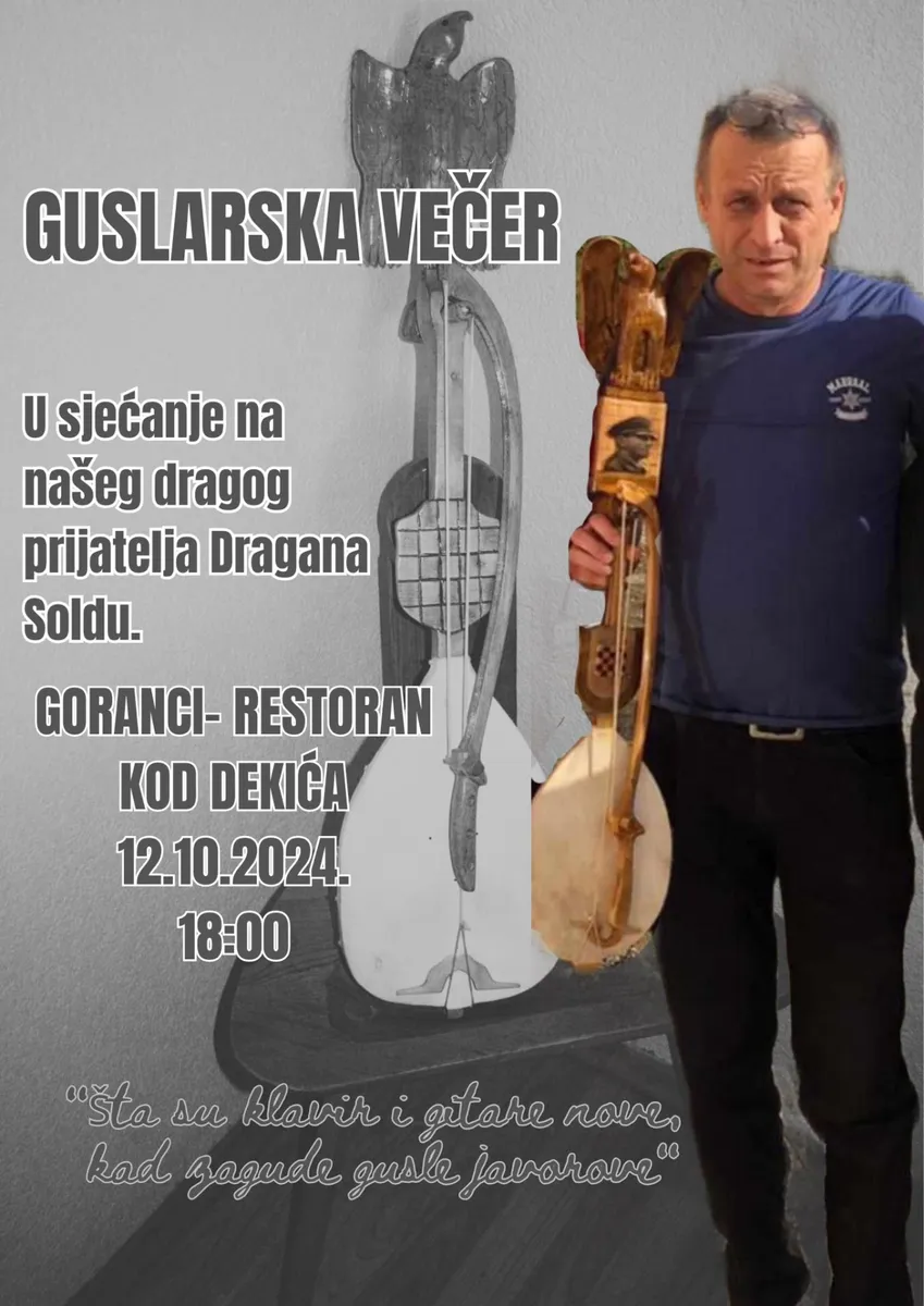 Najava Guslarska Večer u Gorancima