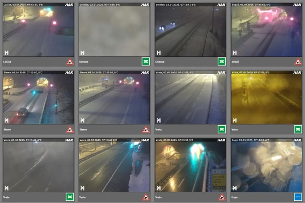 DHMZ izdao niz upozorenja. Gusti snijeg diljem kopna, A1 zametena, moguća nevremena