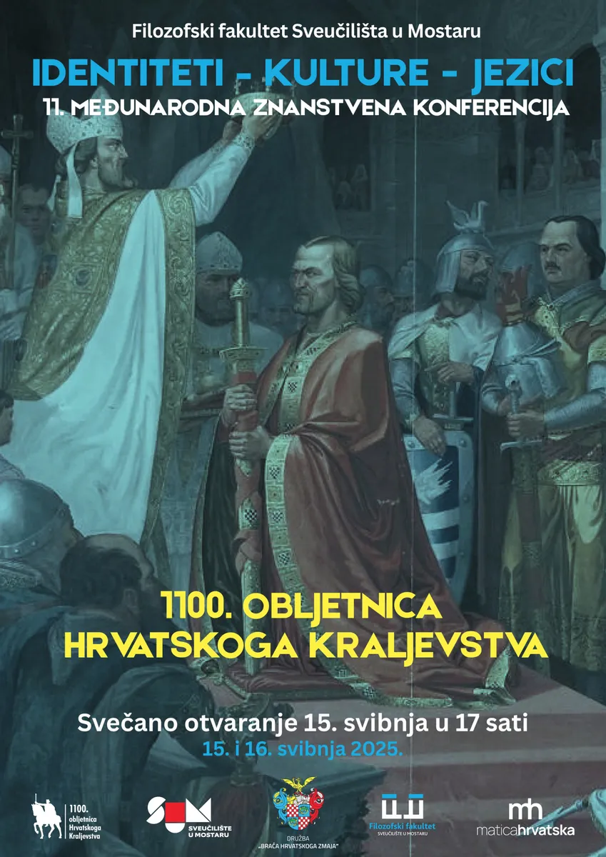 Najava - Međunarodna znanstvena konferencija Identiteti– Kulture – Jezici o temi 1100. obljetnica hrvatskoga kraljevstva
