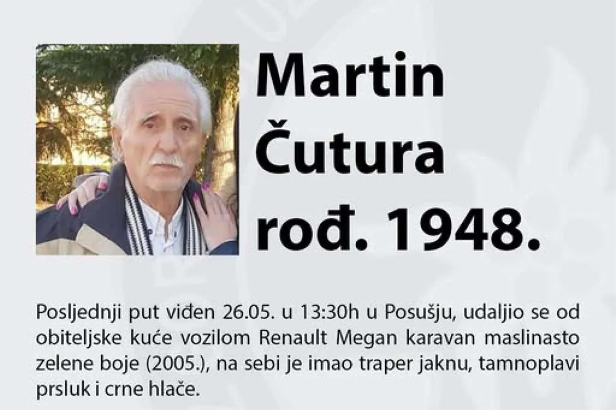 HGSS Posušje intenzivno traga za nestalim Martinom Čuturom