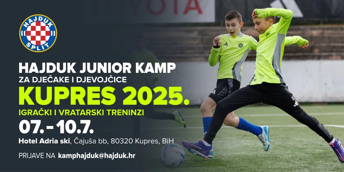 U tijeku su prijave na Hajduk junior kamp Kupres 2025. za igrače i vratare