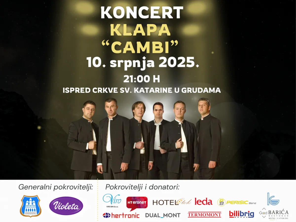 Klapa Cambi stiže u Grude!