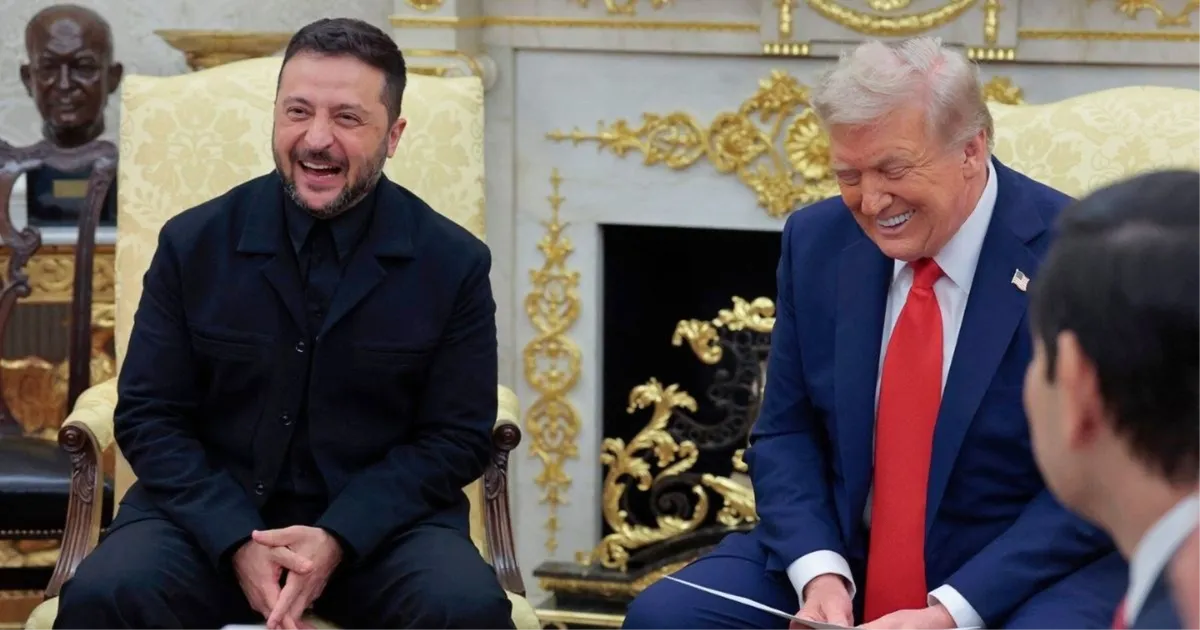Zelenski Trumpovom novinaru: U istom si odijelu. Ja sam se presvukao, ti nisi! Novinar: Izgledate fantastično, isprike zbog veljače