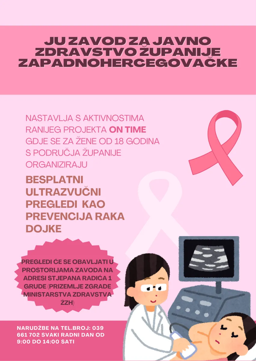 ZJZ ŽZH poziva mlade žene na preventivni pregled dojki