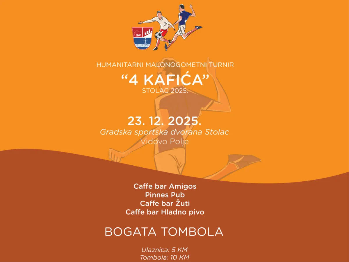 Humanitarni malonogometni turnir ''4 kafića'' uskoro u Stocu